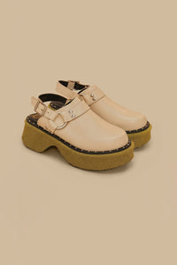 Sabots à bride arrière en cuir - Beige