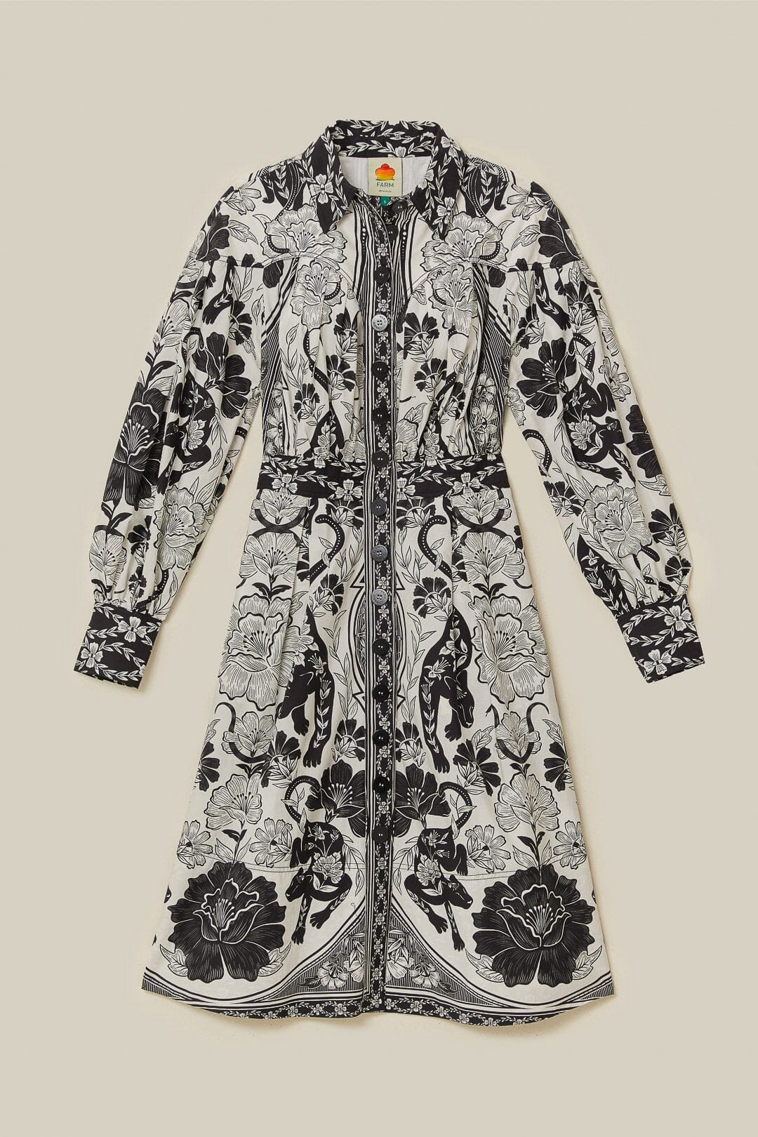 DJV_Flower Leopards Off White Robes midi - Flower Leopards Off White