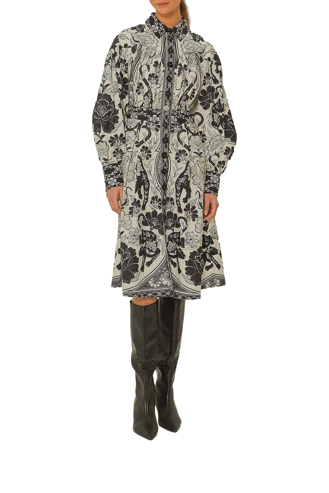 DJV_Flower Leopards Off White Robes midi - Flower Leopards Off White