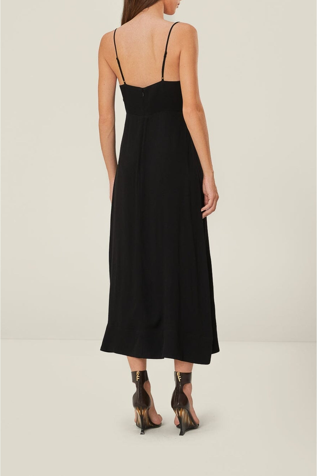 Robe longue bustier fleurie - Noir