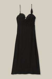 Robe longue bustier fleurie - Noir