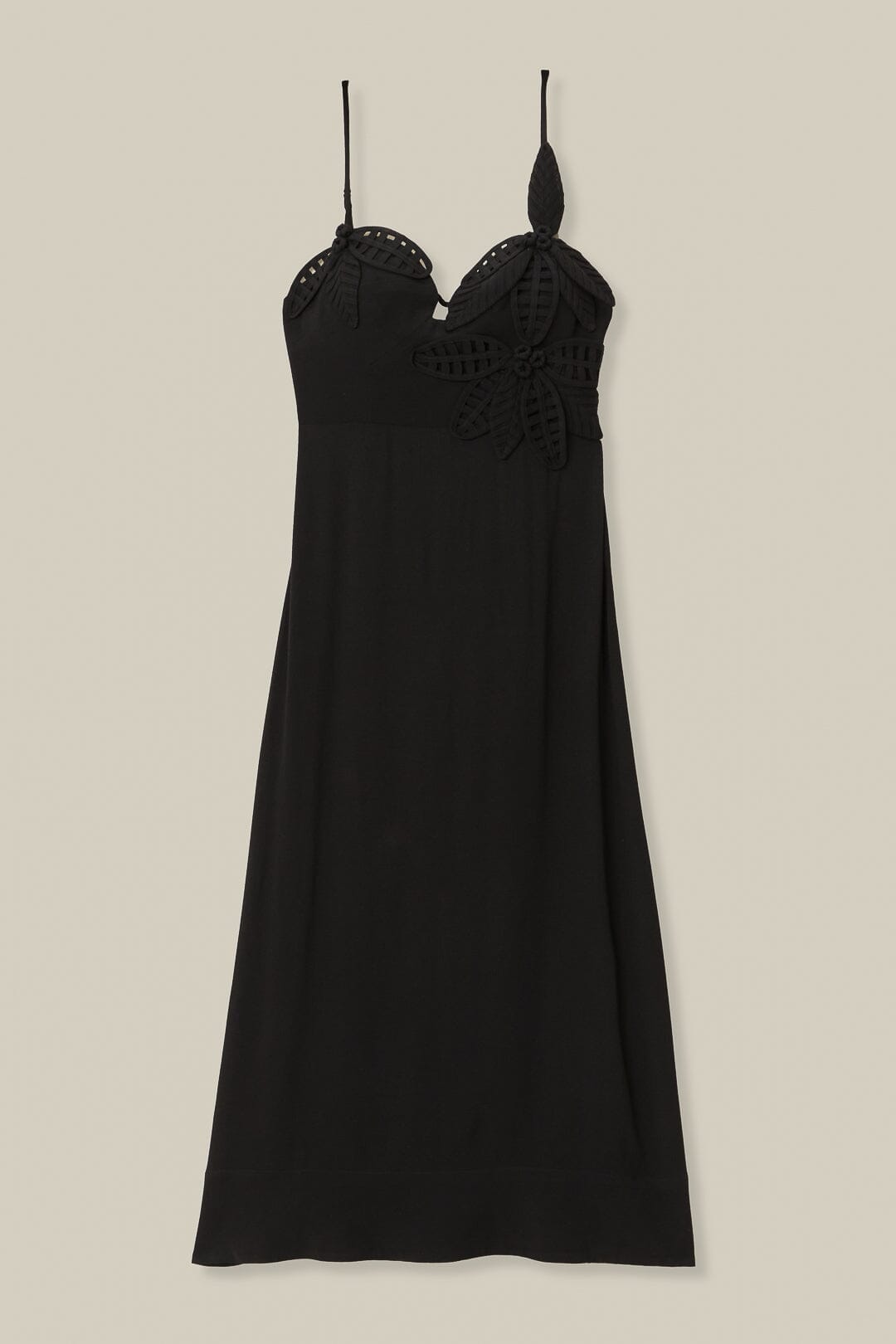 Robe longue bustier fleurie - Noir