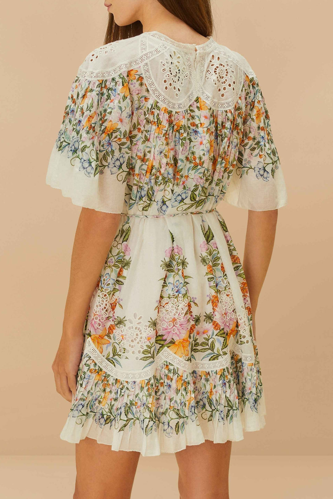 Robe courte Sweet Bloom en coton - Blanc