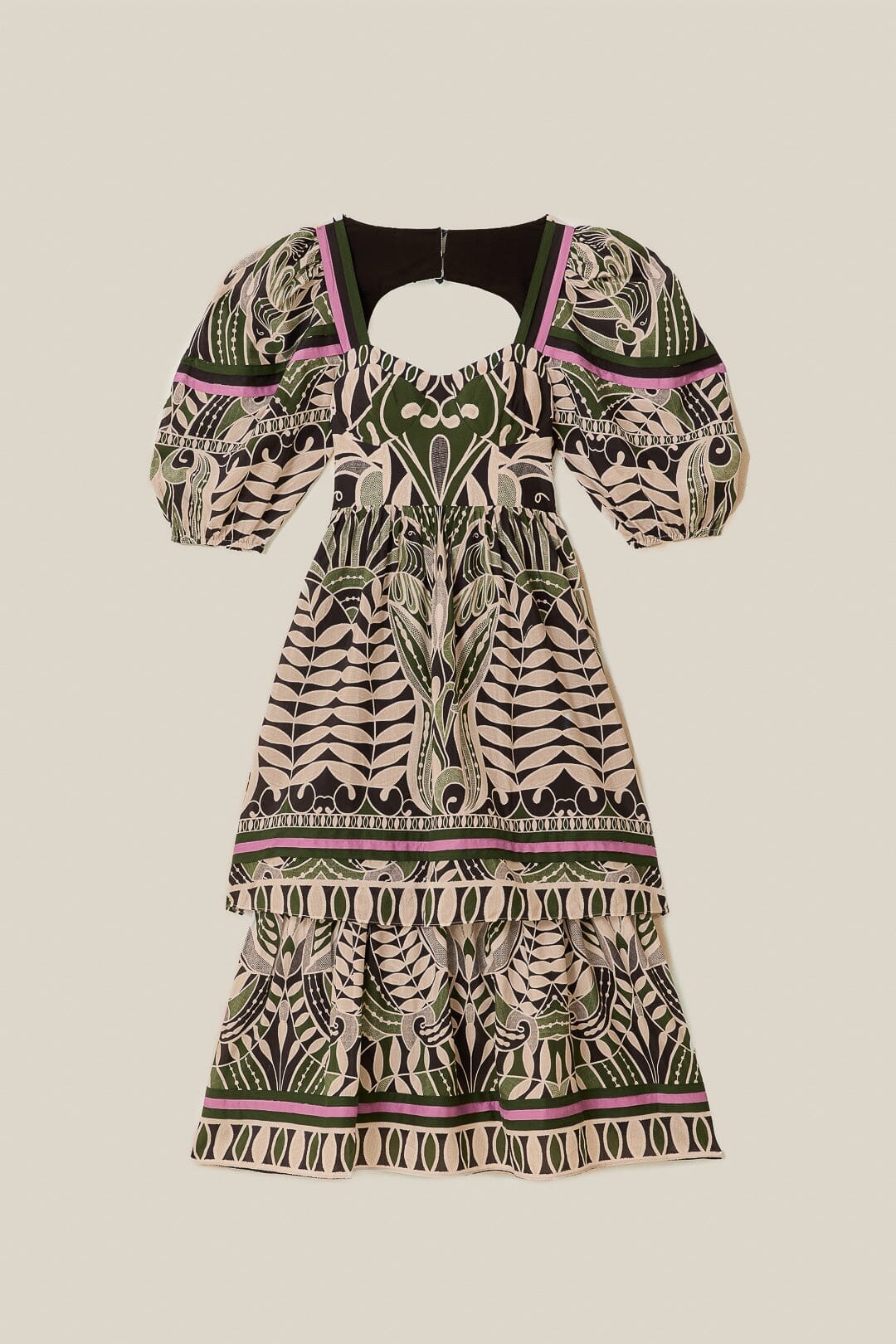 Robe midi en dentelle et coton - Noir