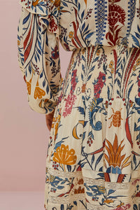 Jupe midi Romantic Lighteness en coton - Multicolore