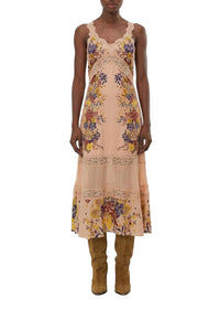 Beauty Bouquet Midi Dress - Pink