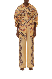 Pantalon Time Snake en lin - Beige