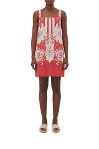 Floral Chain Stripes Multicolor Robe courte - Floral Chain Stripes Multicolor