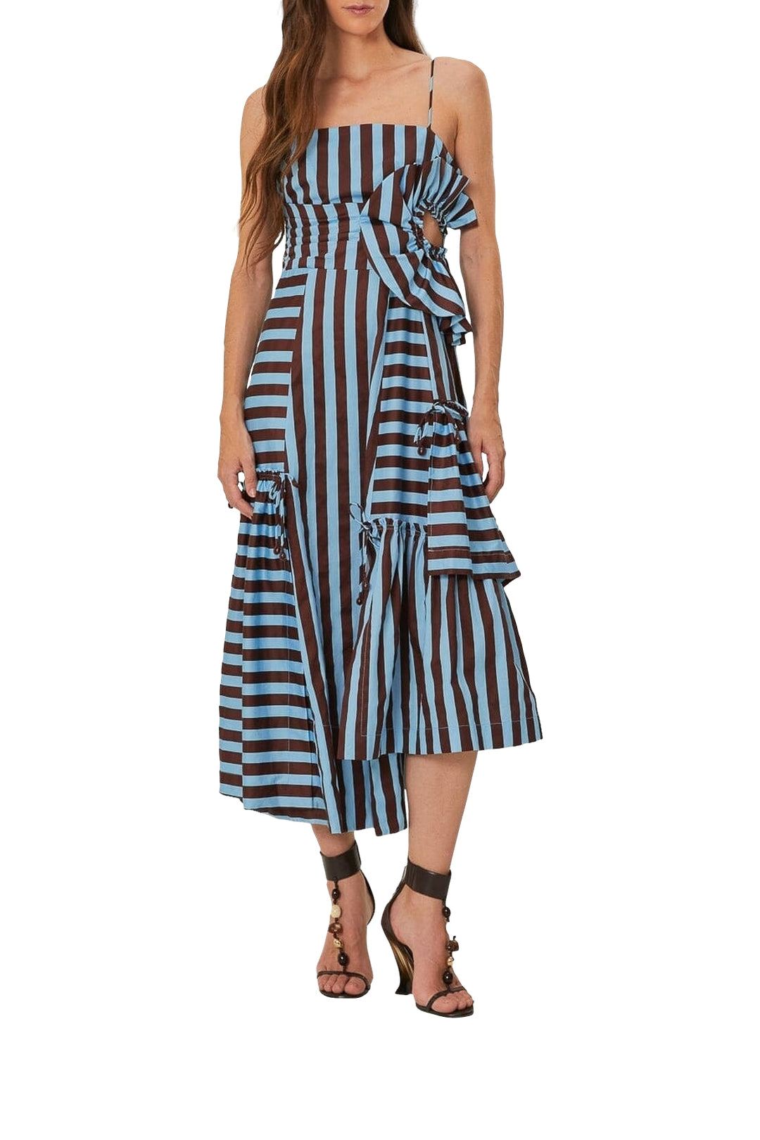 NEW_Tropical Flight Stripes Multicolor Robes midi - Tropical Flight Stripes Multicolor