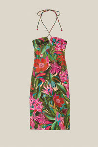 Robe midi bustier Dream Garden en coton - Multicolore