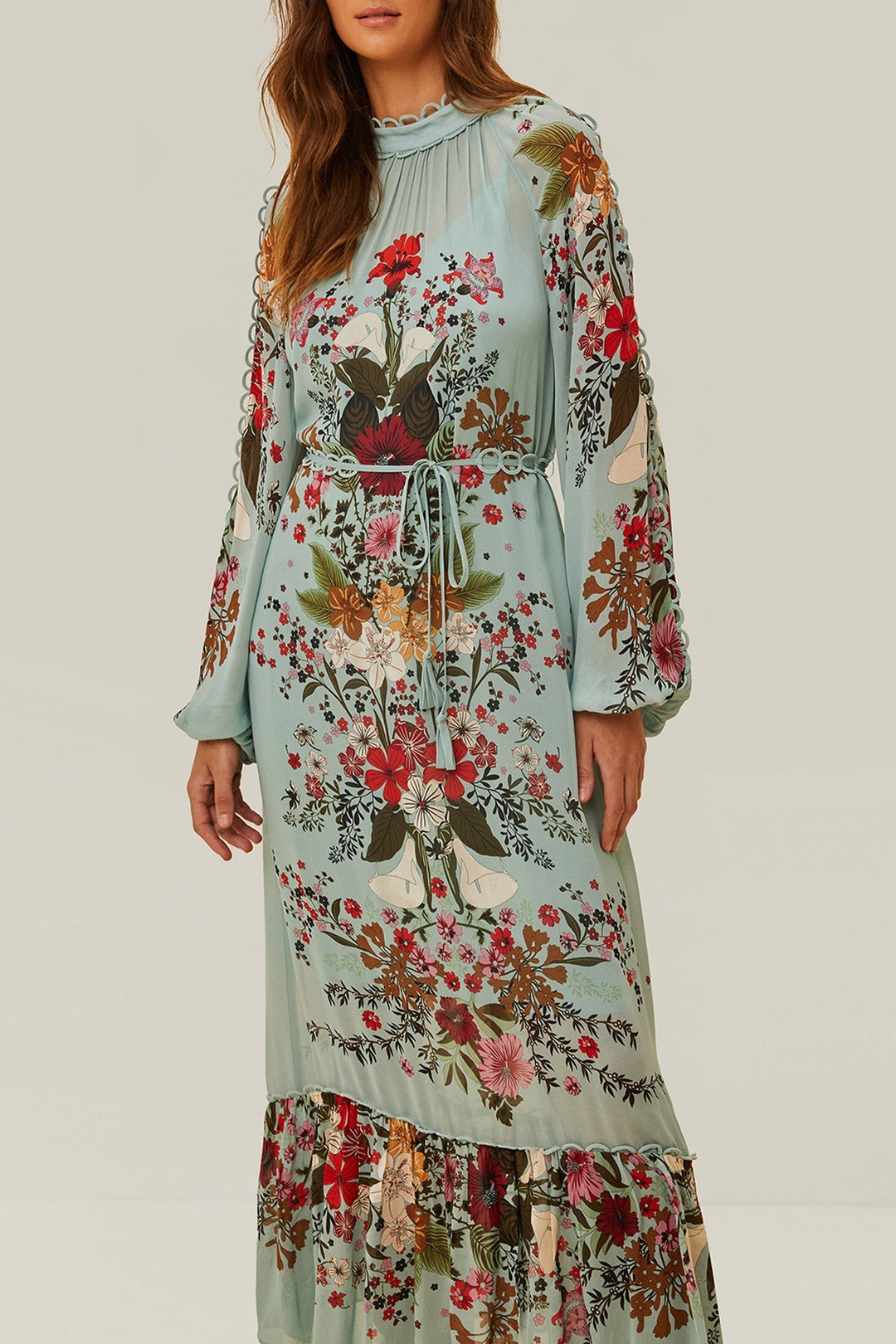 Robe longue Beauty Bouquet - Bleu