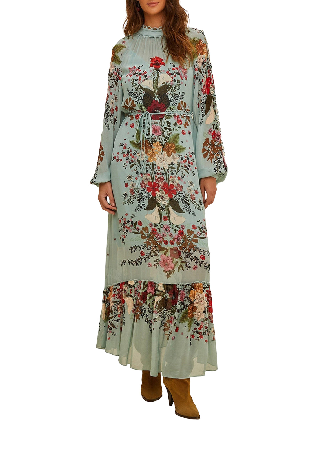Robe longue Beauty Bouquet - Bleu
