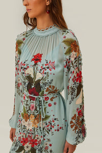 Robe longue Beauty Bouquet - Bleu
