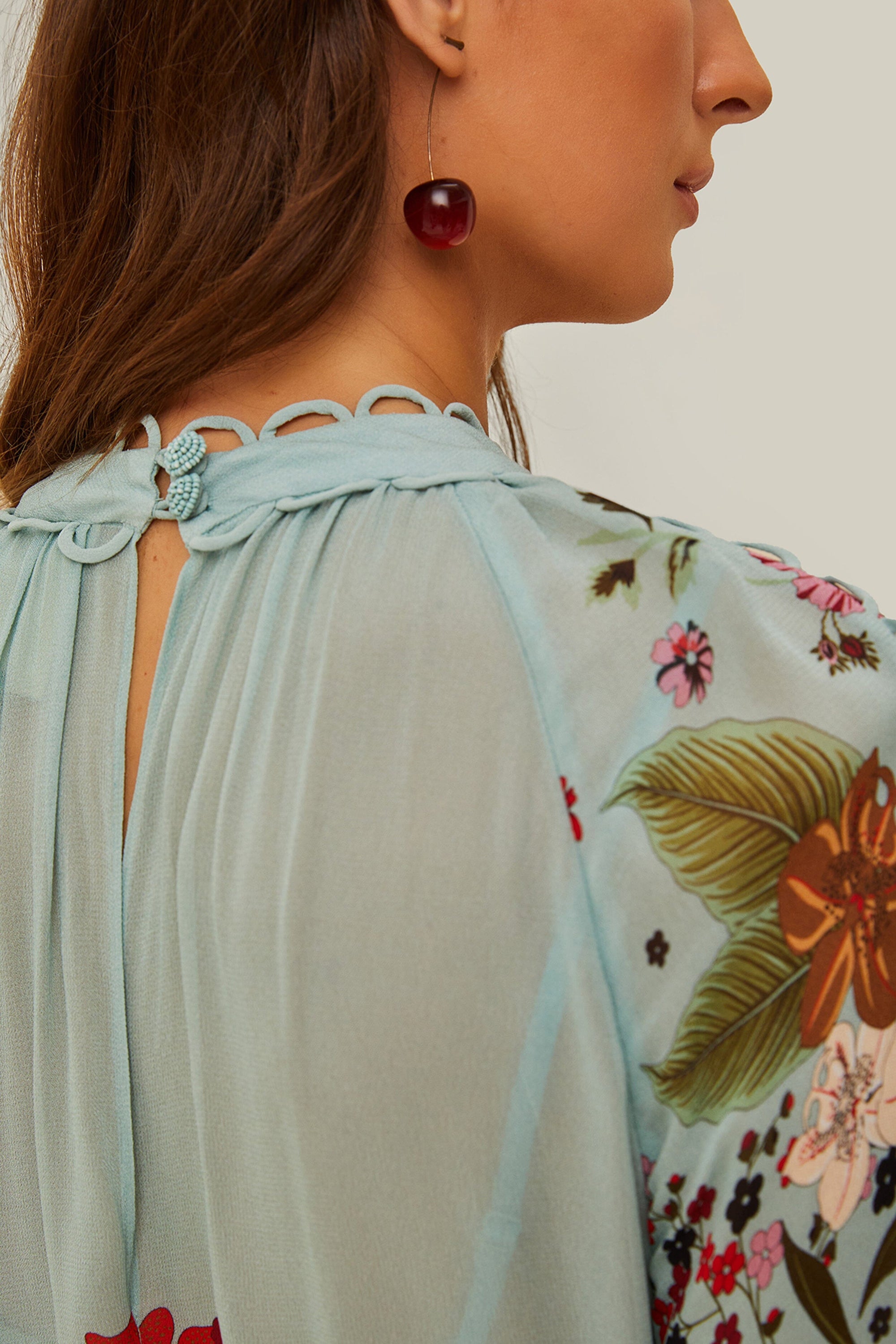 Robe longue Beauty Bouquet - Bleu