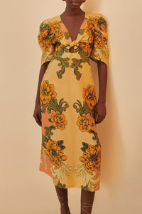 DJV_Flower Arabesques Pink Robes midi - Flower Arabesques Pink