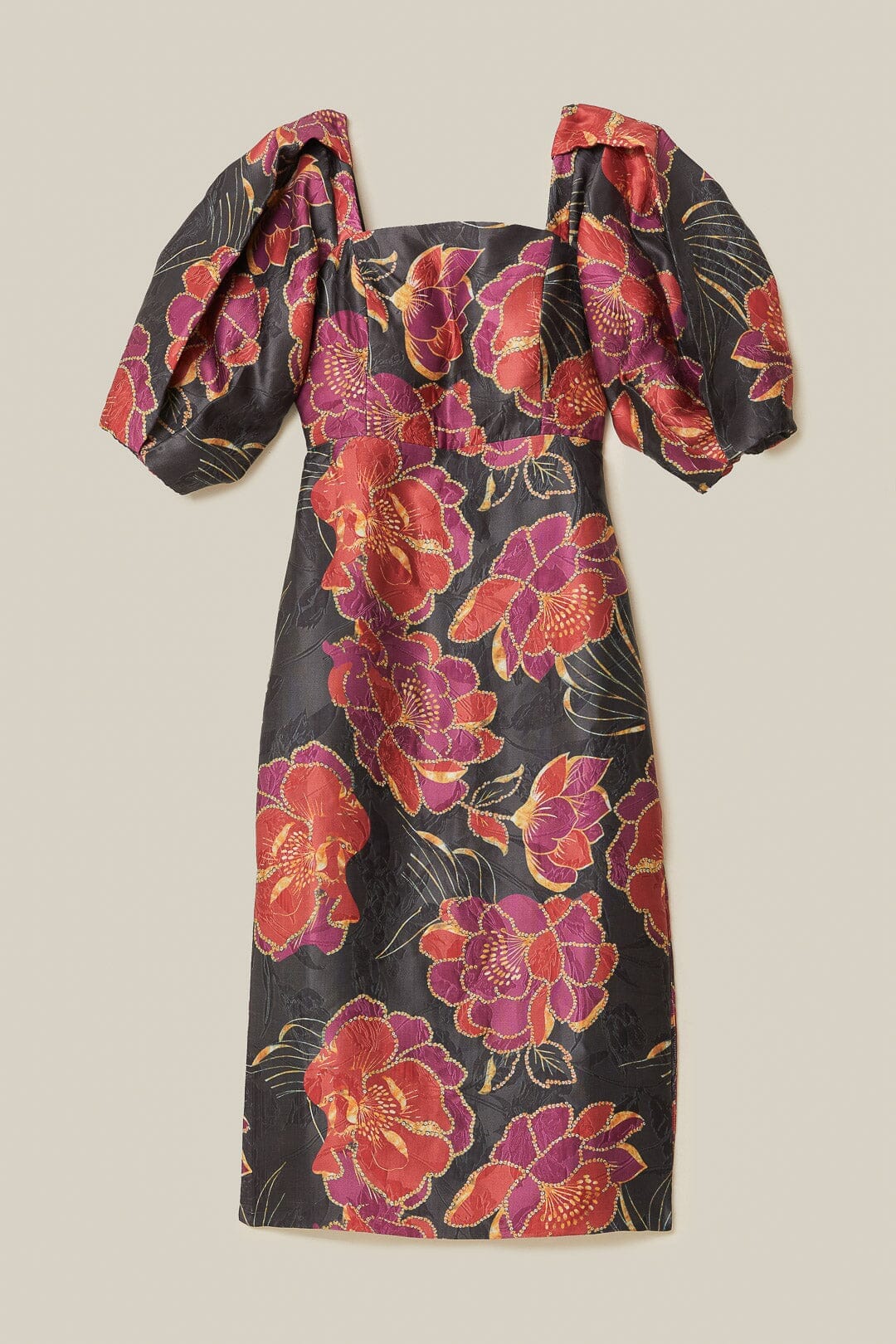 Robe midi Chita scintillante en coton - Noir