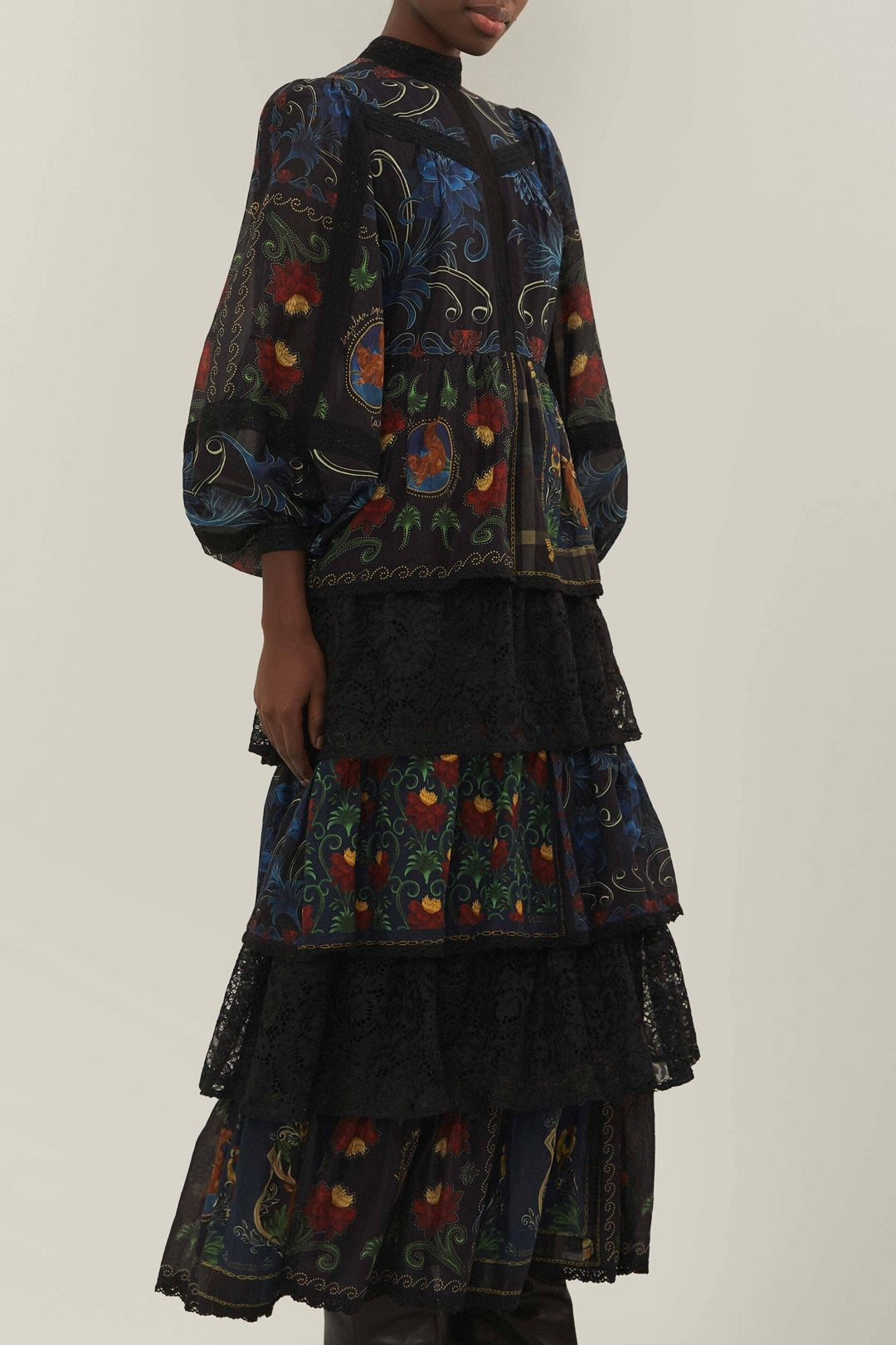Arabesque cotton maxi dress - Black