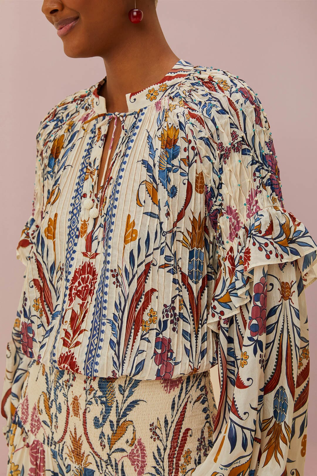 Romantic Lightness blouse in cotton - Multicolour