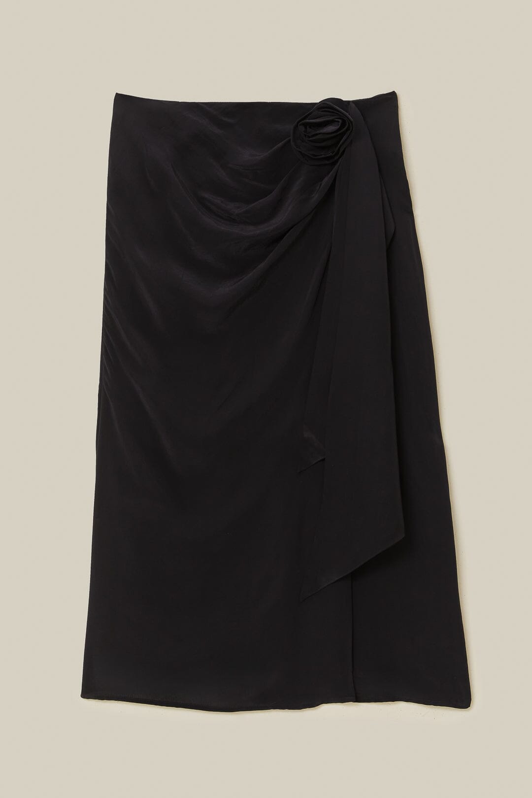 Draped midi skirt - Black
