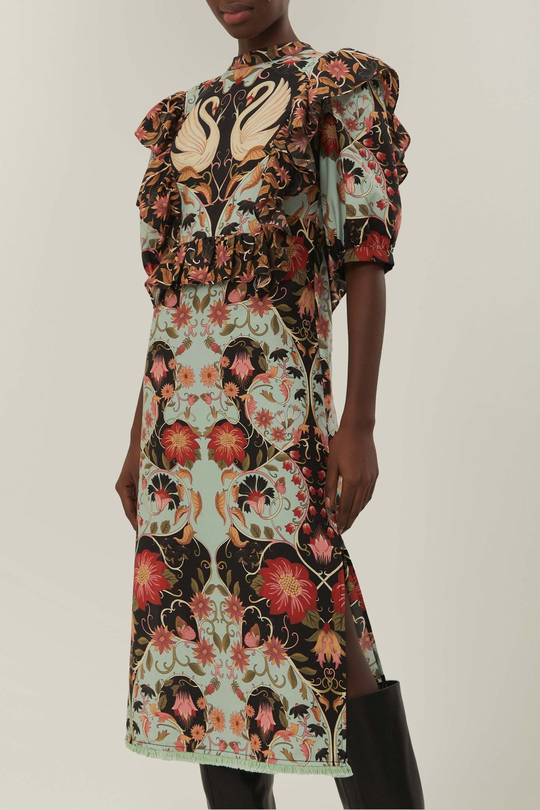 Flowing Beauty midi dress in cotton - Blue