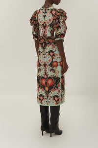 Flowing Beauty midi dress in cotton - Blue
