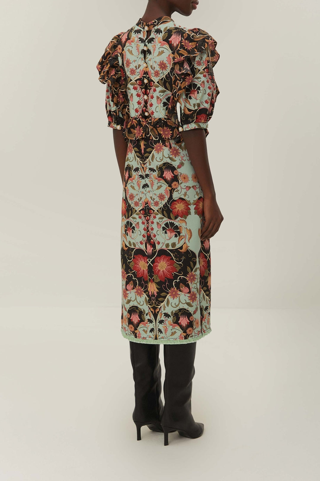 Flowing Beauty midi dress in cotton - Blue
