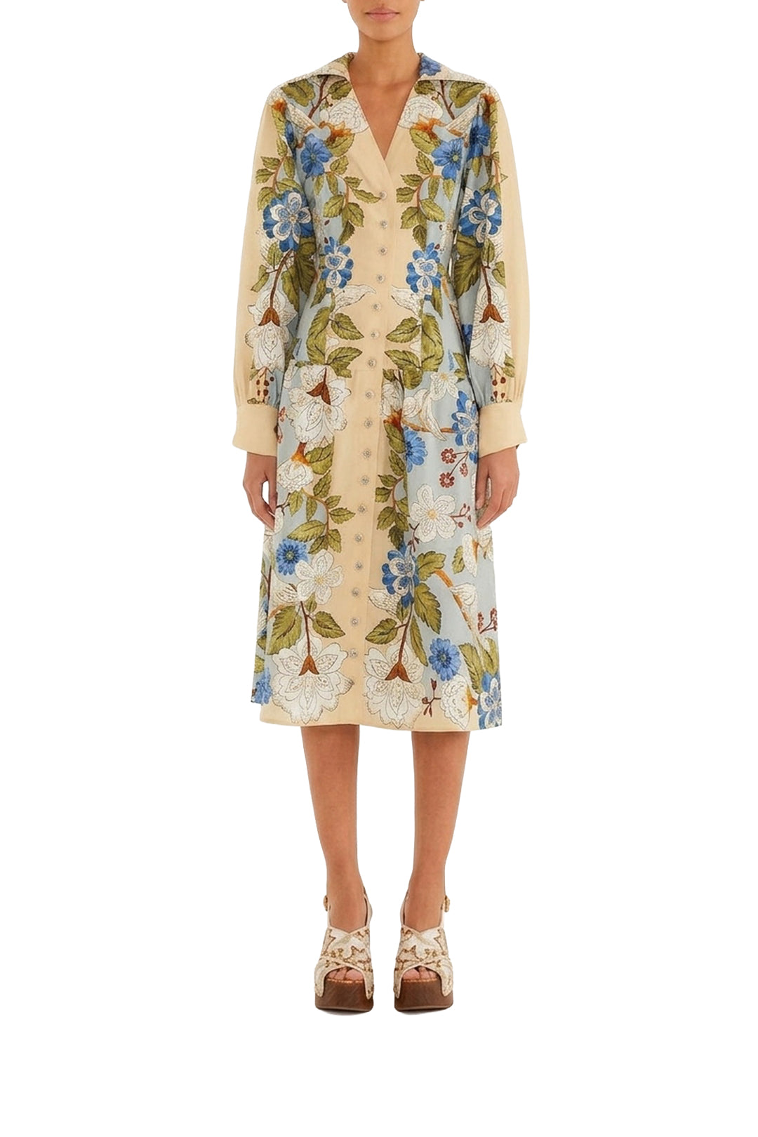 Garden Midi Dress - Blue