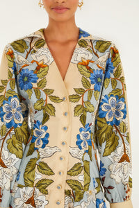 Garden Midi Dress - Blue