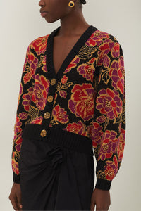 Glittering Chita knitted cardigan - Black