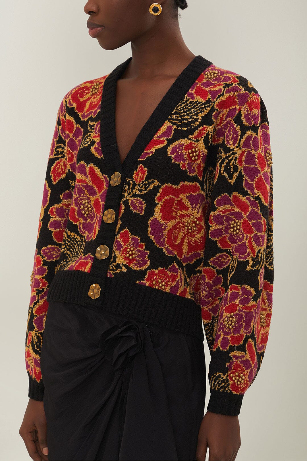 Glittering Chita knitted cardigan - Black