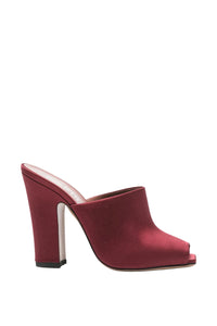 Rosie 100 satin-finish heeled mules - Red and Black