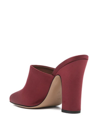 Mules à talons Rosie 100 satinées - Rouge Noir