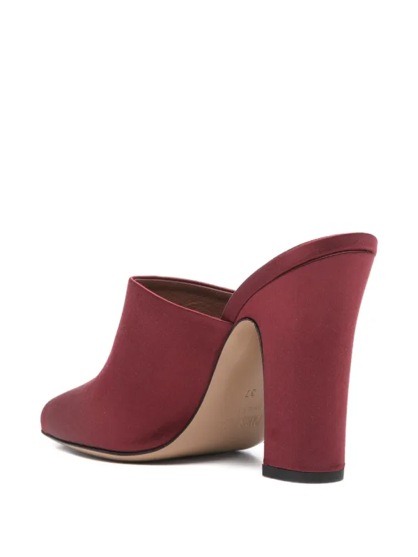 Mules à talons Rosie 100 satinées - Rouge Noir
