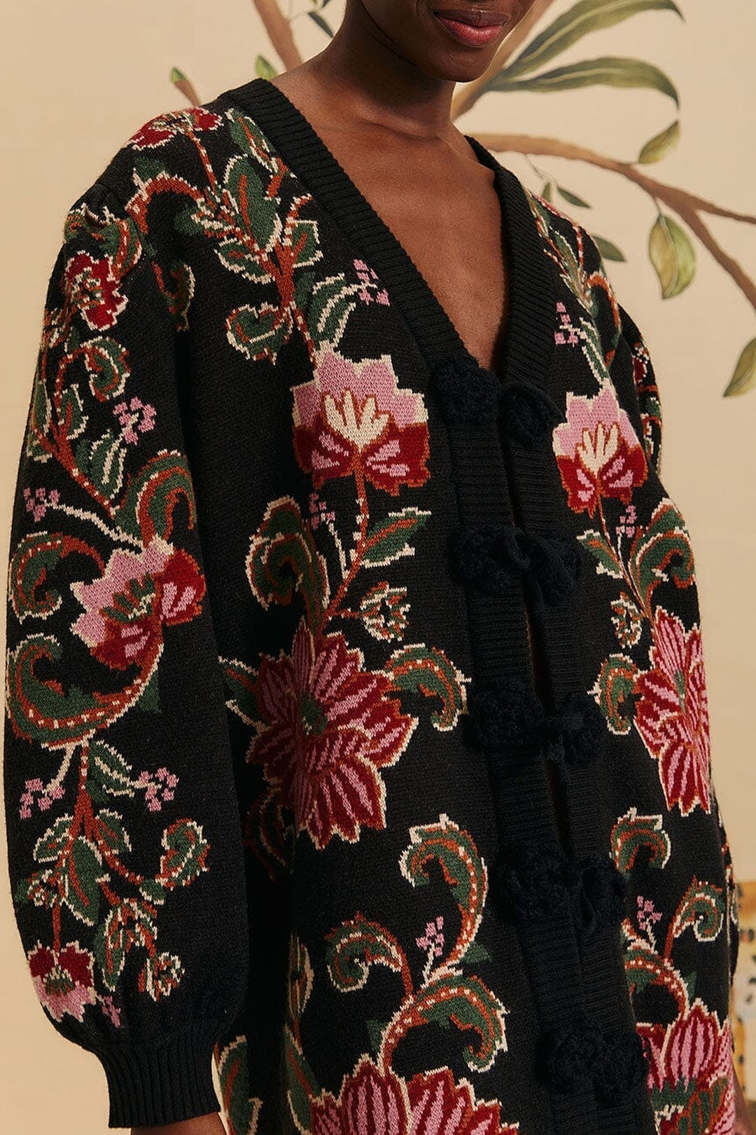 Cardigan Ravenala en maille - Noir