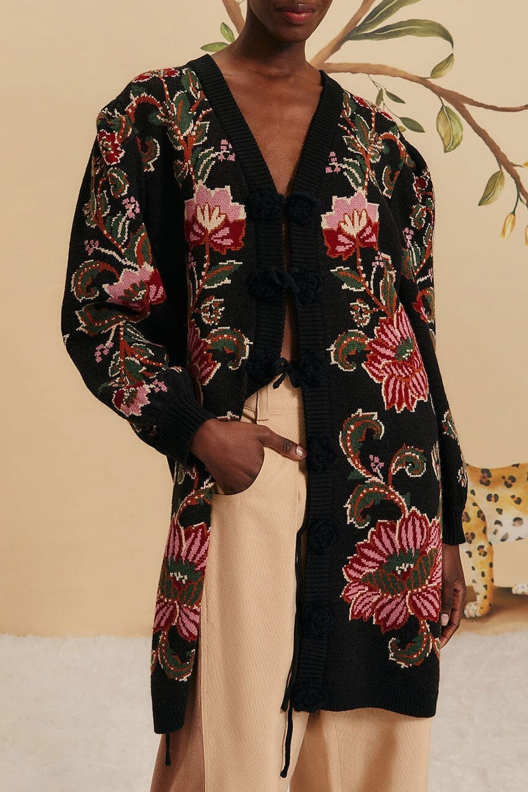 Cardigan Ravenala en maille - Noir