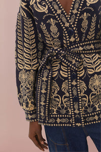 Ainika Tropical knitted cardigan - Black