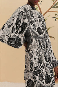 Robe courte Léopard - Noir