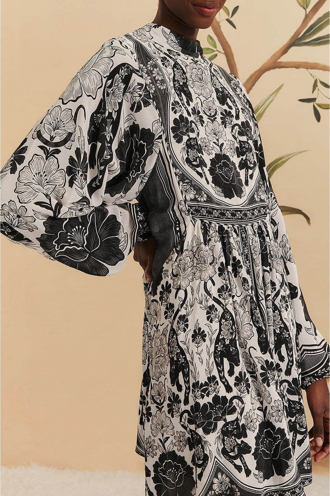 Robe courte Léopard - Noir