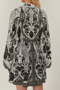 Short leopard-print dress - Black