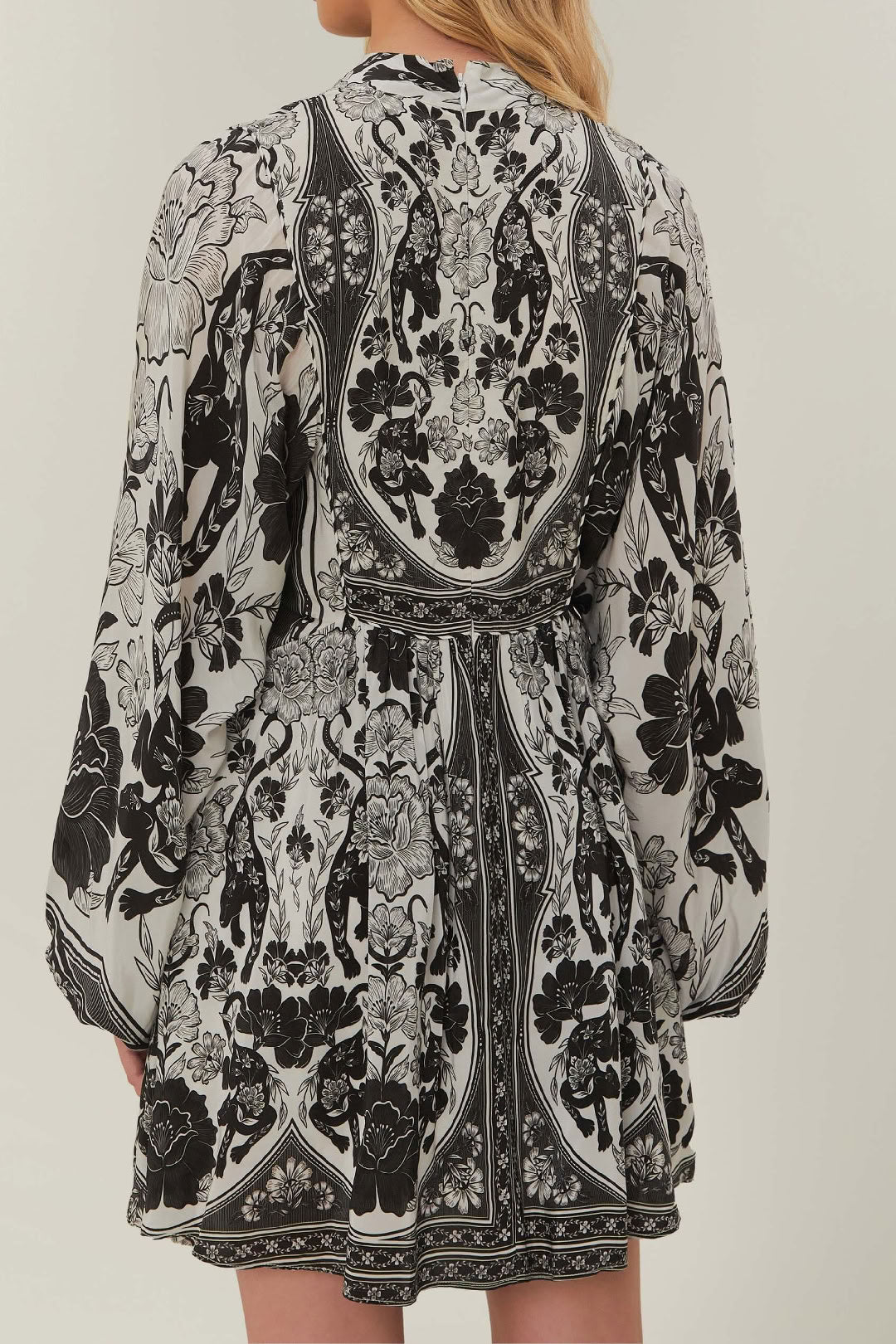 Short leopard-print dress - Black