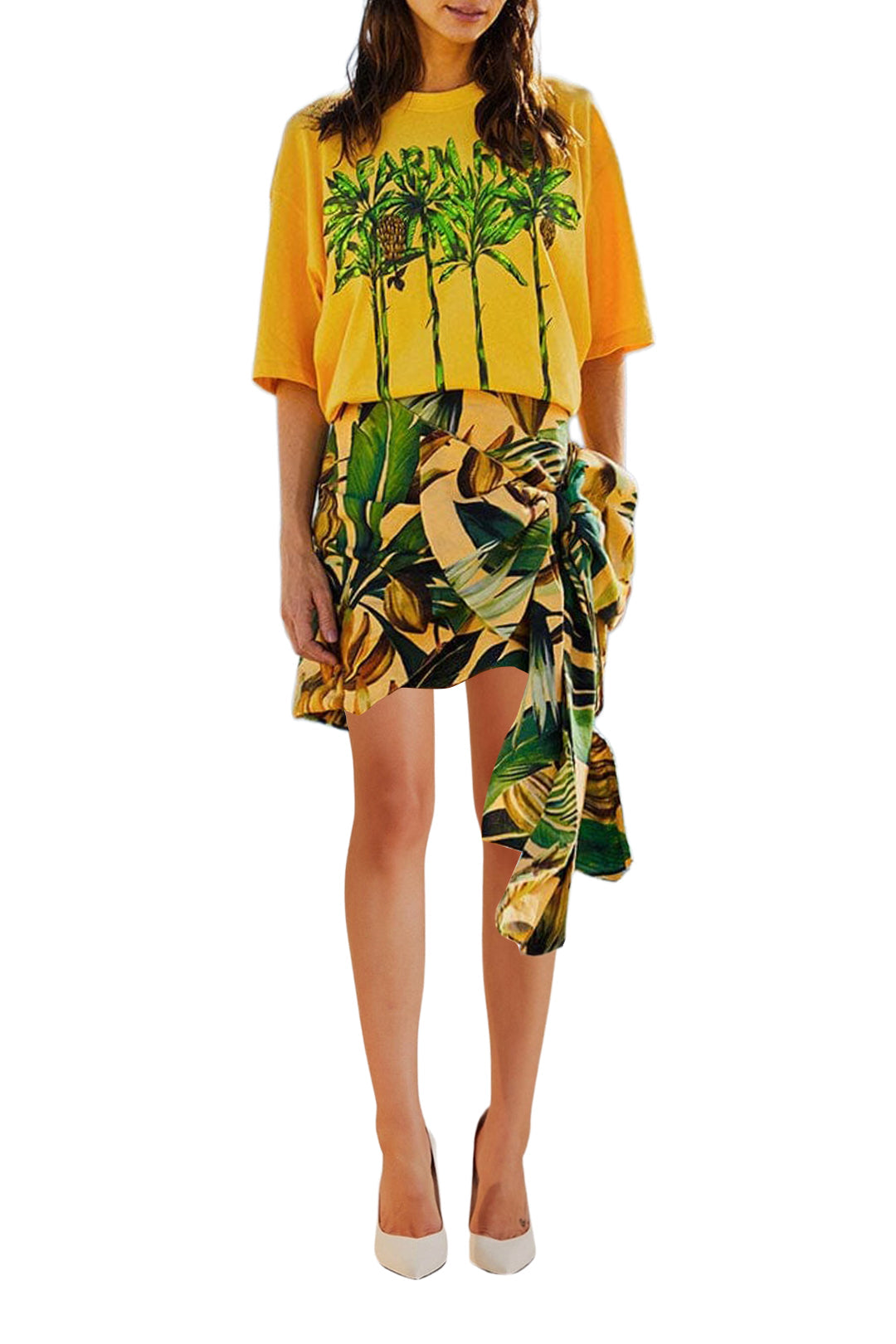 T-shirt Farm Rio en coton - Jaune