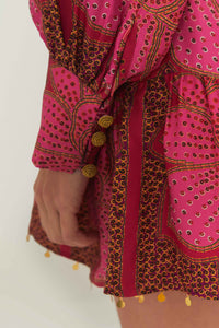 Robe courte Floral Glam - Rose