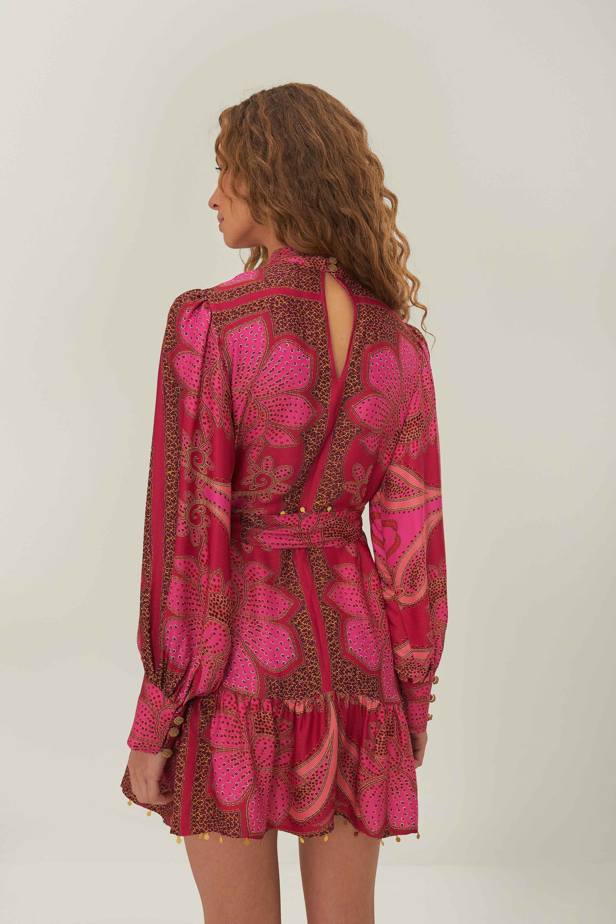 Robe courte Floral Glam - Rose