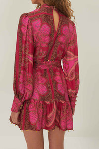 Robe courte Floral Glam - Rose