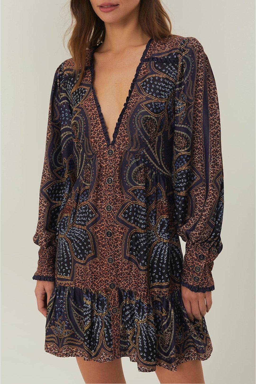 Robe courte Floral Glam - Bleu