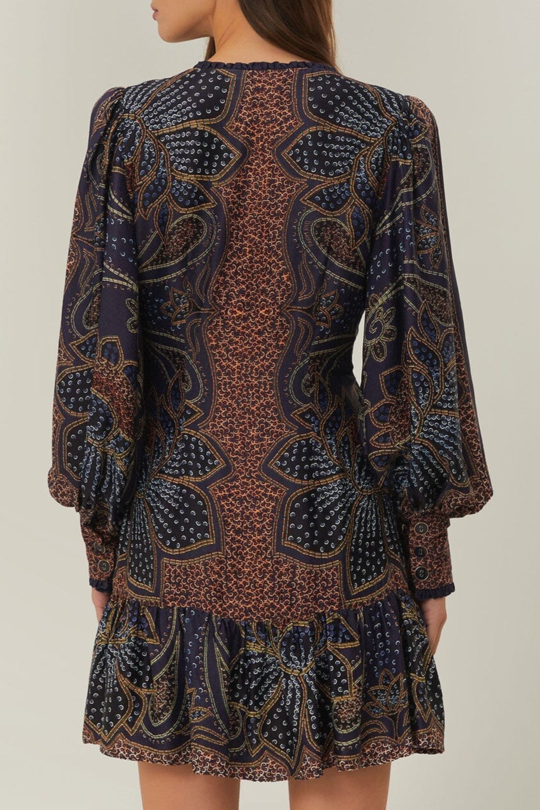 Robe courte Floral Glam - Bleu