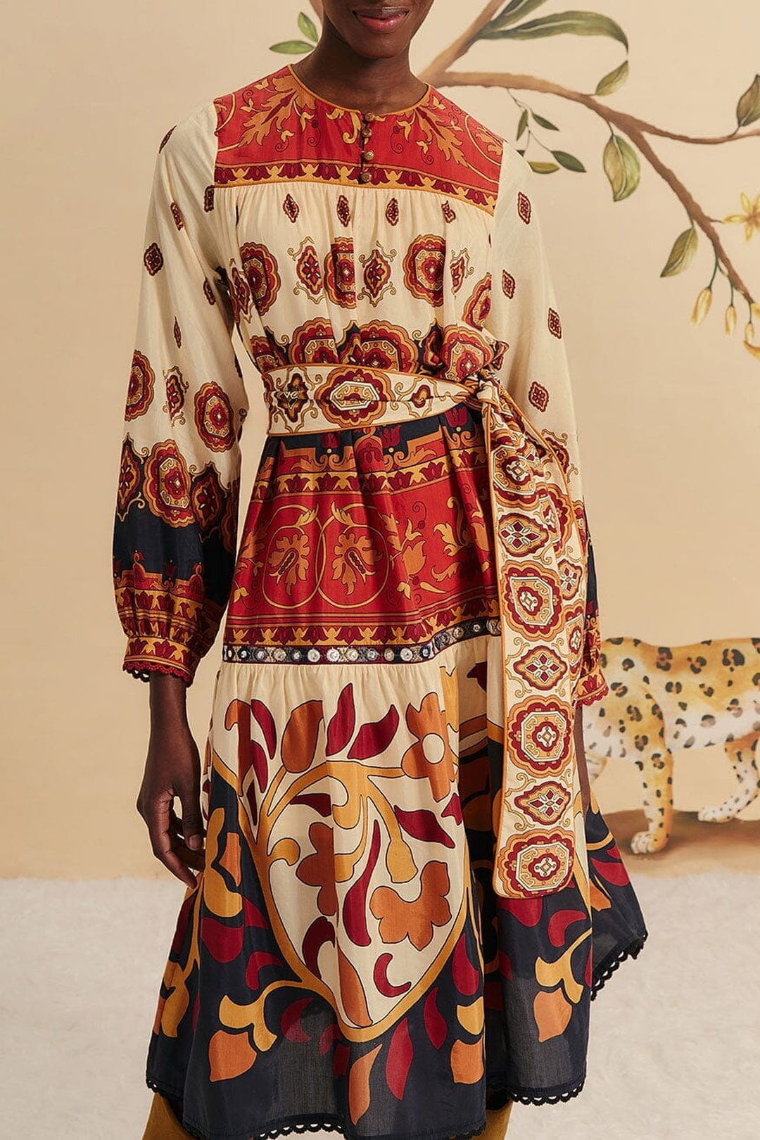 DJV_Ainika Tiles Cream Robes midi - Ainika Tiles Cream