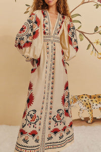 Cashew Mandala cotton maxi dress - Multicolour