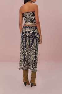 Jupe midi Ainika Tropical - Noir