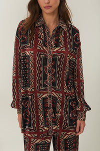 Chemise Snake plissée - Noir